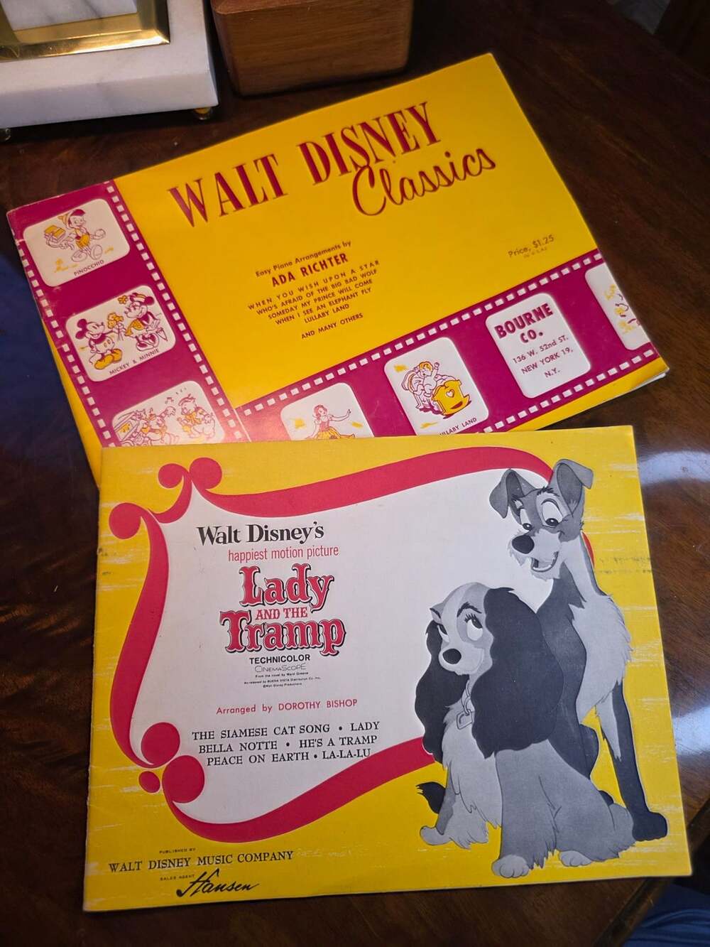 Walt Disney Classics Easy Piano Ada Richter and Lady and the Tramp Book Lot